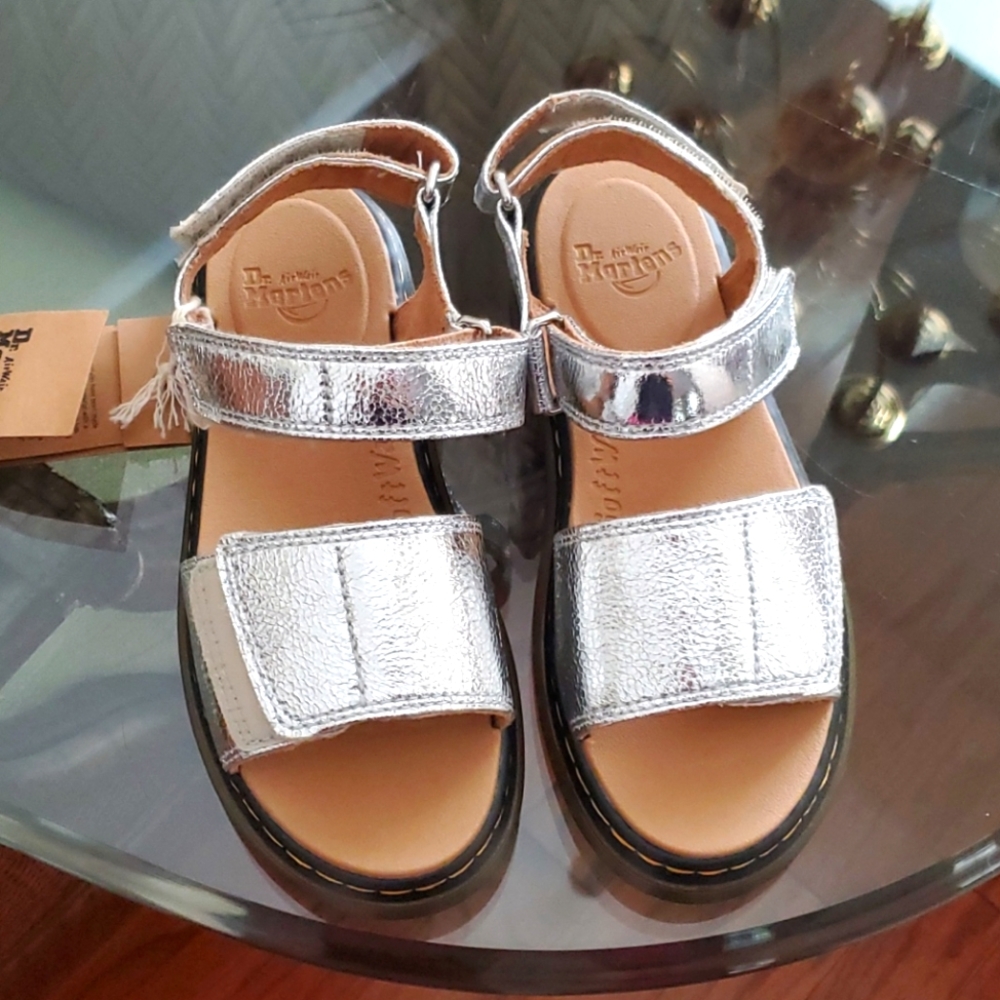 Dr Martens silver sandals size 3 big girls